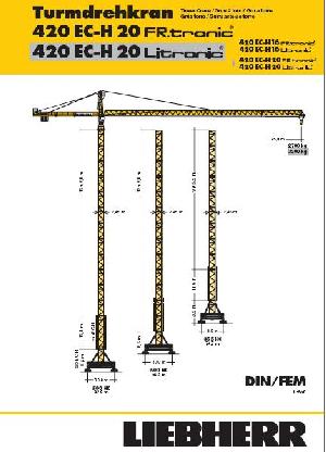 2008 Liebherr 420 Ec-h20 Tower Crane With 50m Jib Max Load 20ton