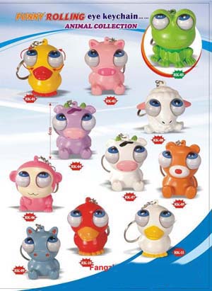Funny Rolling Eye Pop Out Key Chains