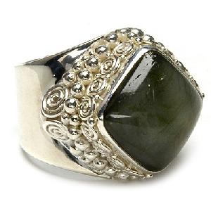 gems stone silver ring