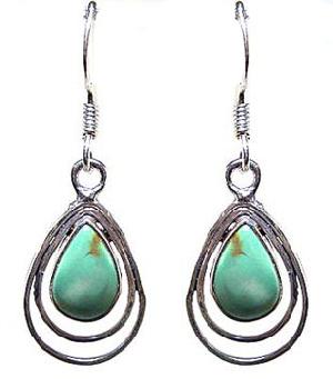 silver earring gemstone