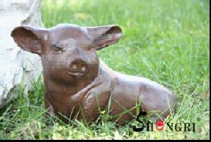 Cast Iron Pig Statue