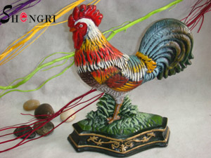 Colored Drawing Rooster Cockerel Door Stop