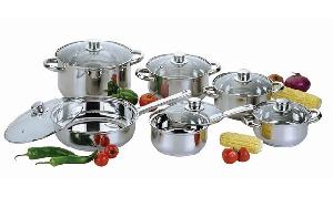 12pc Stainless Steel Cookware Set Stainless Steel Cookware And Cooking Utensils Pots / Pans / Kettle