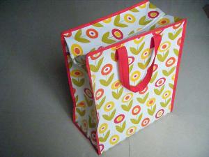 pretty sun flower reuseable plastic colored bag handle