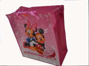 recycled folded pp mickey mouse woven shopping bag