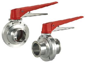 Sanitary Stainles Steel Butterfly Valve Weld / Weld Clamp / Clamp