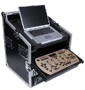 19  Inch 4u Slant Rack Combo Flight Case With Slide Out Mixer Tray