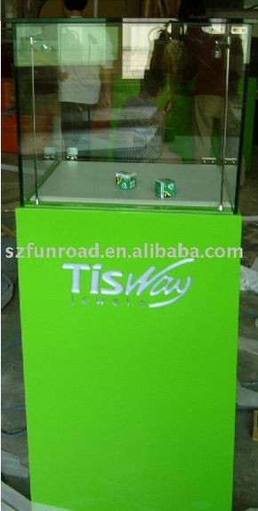 Baking Varnish And Tempered Glass Display Case Showcase For Jewelry In Showroom