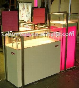 Design And Manufacture Glass Display Case Showcase Cabinet For Fashion Jewellery In Trade Show