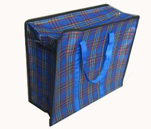 blue pane compound fabric shopping bag