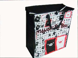 Double Pig Black Colored Pp Woven Shopping Bag