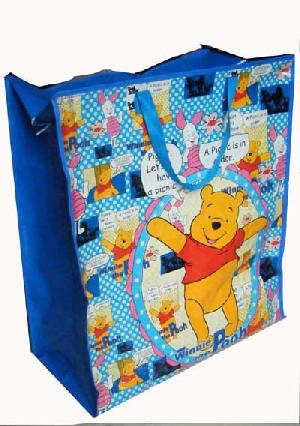 Yellow Bear Recycled Woven Shopping Bag With Zipper