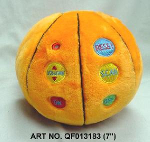 plush electronic toys qf013183 scan radio basketball shaped