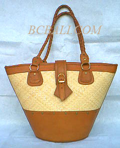 wholesale leather handbags rattan seagrass pandanus straw