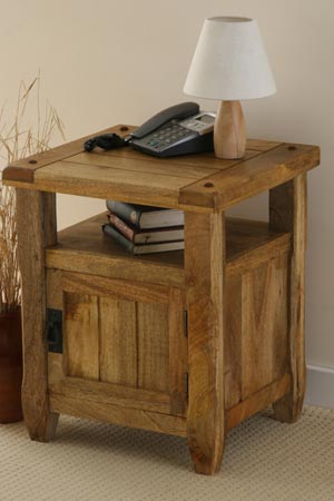 Mango Wood Bedside Cabinet, Mango Wood Indian Furniture