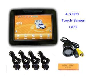 Portable Car Gps Navigation System With 2.4 Ghz Wireless Camera And 4 Rear In-bumper Sensors