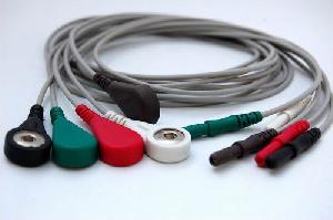 D-style 5-lead Ecg Lead Wires, Snap End