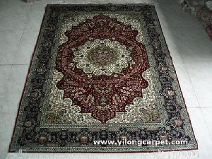 hand knotted silk carpet