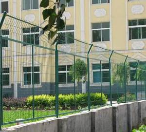 Green Coated Security Fences / Welded Wire Fence Panels