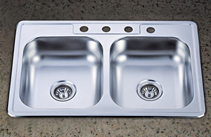 Standard American Topmount Double Bowl Sink