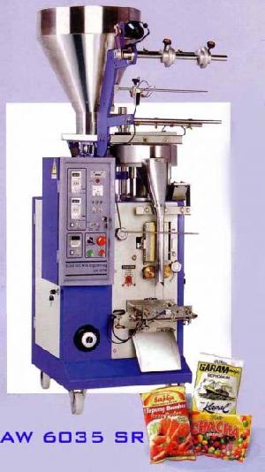 vertical packaging machine aw 6035 sr centre seal pillow pack powder seed granule chips