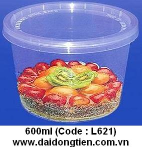 Plastic Take-away Food Container 600ml Round