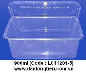 Plastic Take-away Food Container 900ml Rectangle