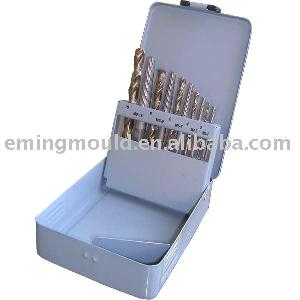 Drill Bits Din 338, 10 Pcs Drill And Extractors In Metal Box