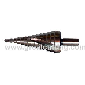 Hss Step Drill With Spiral Flute , Din1412c,