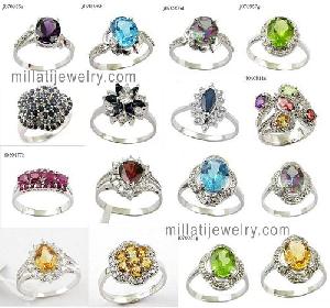 925 silver precious stone ring