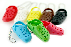 Colorful Rubber Miniature Sandal Ball Chain Mascot