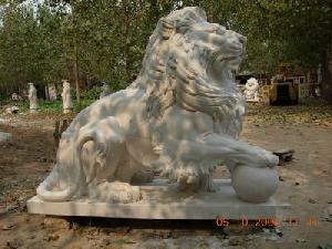 Carving Marble Lion