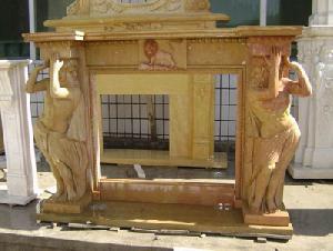 Yellow Marble Fireplace