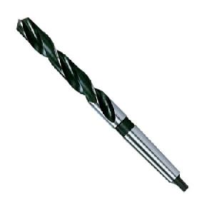 Hss Taper Shank Drills Din 345, Black And Silver Finish