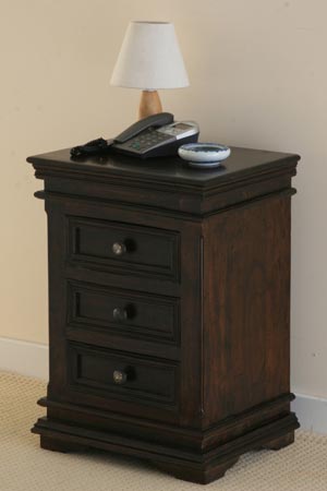 Hardwood Three Drawer Bedside Cabinet Manufacturer, Exporter And Wholesaler India