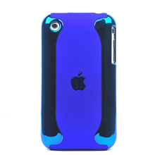 detachable plastic case titanium plated apple iphone 3gs 3g blue