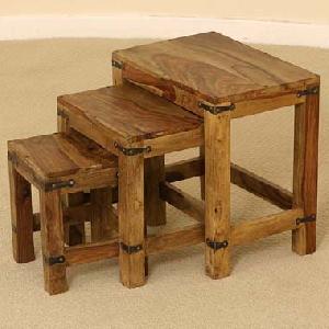 Hardwood Nest Of Table Set Of Three Manufacturer, Exporter And Wholesaler India