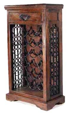 hardwood wine bottle rack furniture exporter wholesaler india