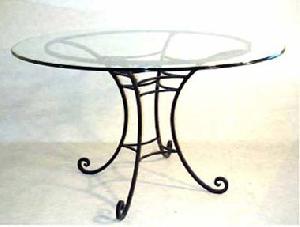 Round Glass Top Wrought Iron Base Table Manufacturer, Exporter And Wholesaler India