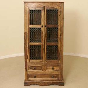 Sheesham Wood Wardrobe With Jali With Four Drawer