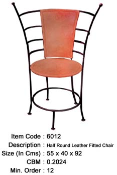 Wrought Iron Chair With Leather Manufacturer, Exporter And Wholesaler India