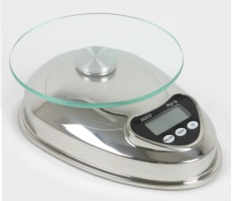Glass Platform Food Scales Stainless Body Function Buttons, Large Lcd Display.capacity 5kg