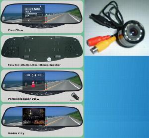 Car Bluetooth Handsfree Mirror With Reversing Camera System Bt-728s