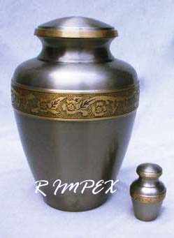 solid brass urn puter finish engraved bronze band