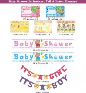 baby shower foil letter banners invitations