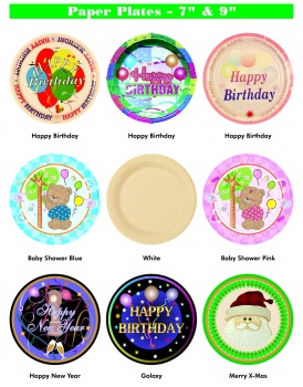 Paper Plates 7 Inch And 9 Inch Happy Birthday, Happy Halloween, Merry Christmas, Happy New Year Or A