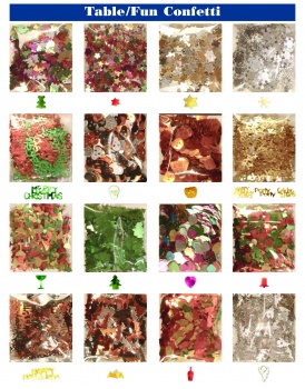 table fun word shape confetti