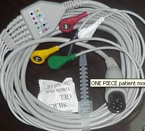 One Piece Patient Monitor Ecg Cable With 5 Leads 6pplug