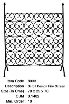 Wrought Iron Fire Screen Manufacturer, Exporter And Wholesaler India