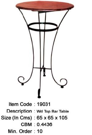 Wrought Iron Round Center, Bar Table Manufacturer, Exporter And Wholesaler India